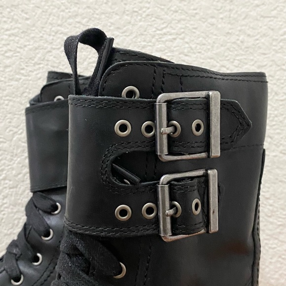 TIMBERLAND Earthkeepers 8238A Double Buckle Strap Black Leather Boots Size 7M - Picture 11 of 16